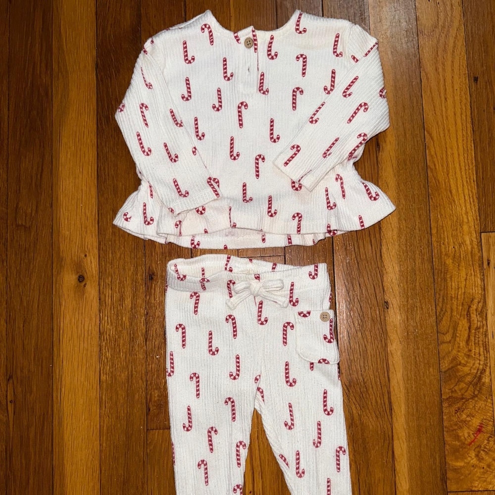 Jessica Simpson Candy Cane Pajama Set Size 12M